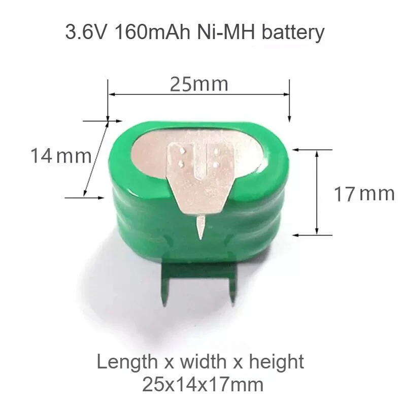 2Pcs/lot 3.6V 160mAh Ni-MH Rechargeable Button Cell Motherboard Backup Battery w