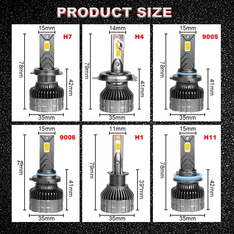 220W 100000LM H7 H4 9005 HB3 LED Canbus Car Headlights Bulb 4300K 6000K  5570 CSP