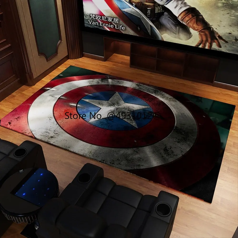 

2023 Disney Captain America Rug Cartoon Carpets for Living Room Non-slip Bathroom Mat Bedroom Crawling Game Mat Kitchen Floor