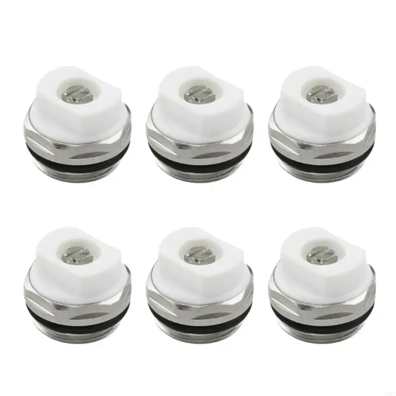 6Pcs Radiator Air Release Valves Replacement 3/8In Air Vent Radiator Bleed Vales C7AC
