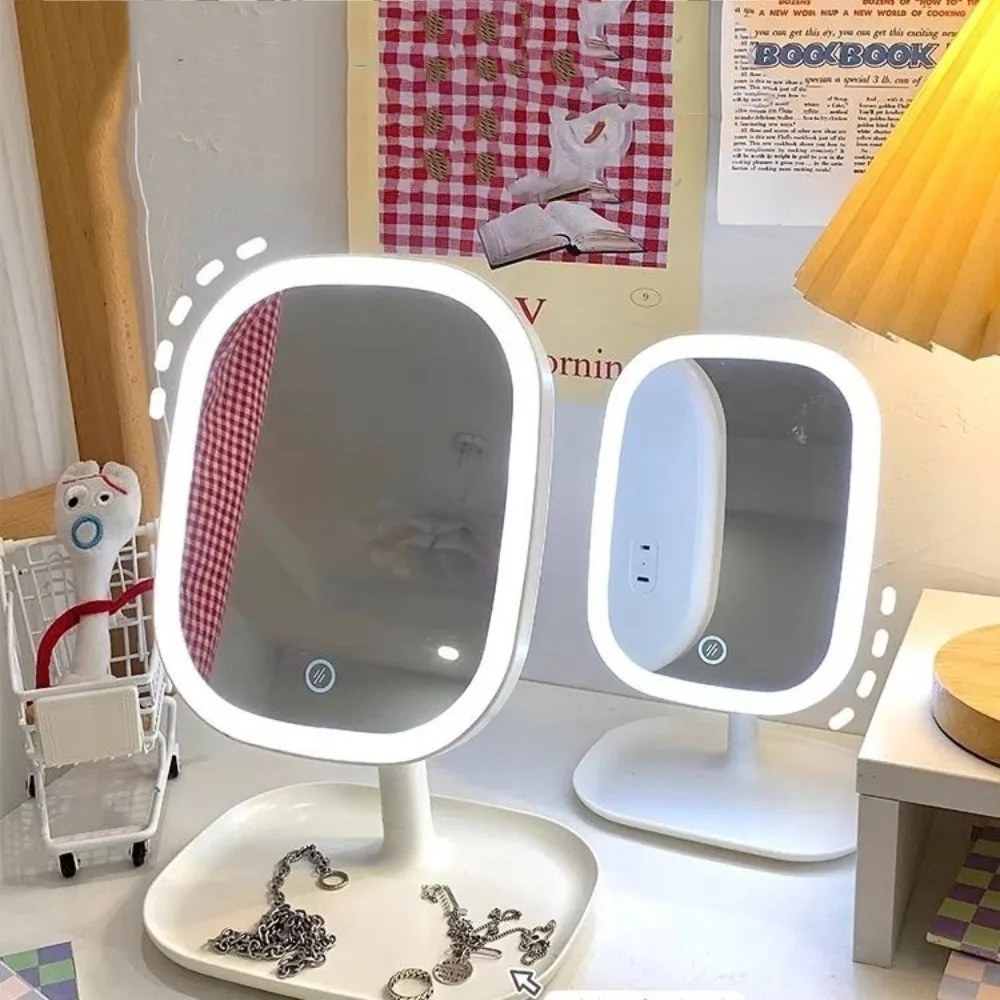 Rotating LED Cosmetic Mirror with Dimmable Light Up Your Beauty Touch Sensor Switch LED Vanity Mirror Three-color Light