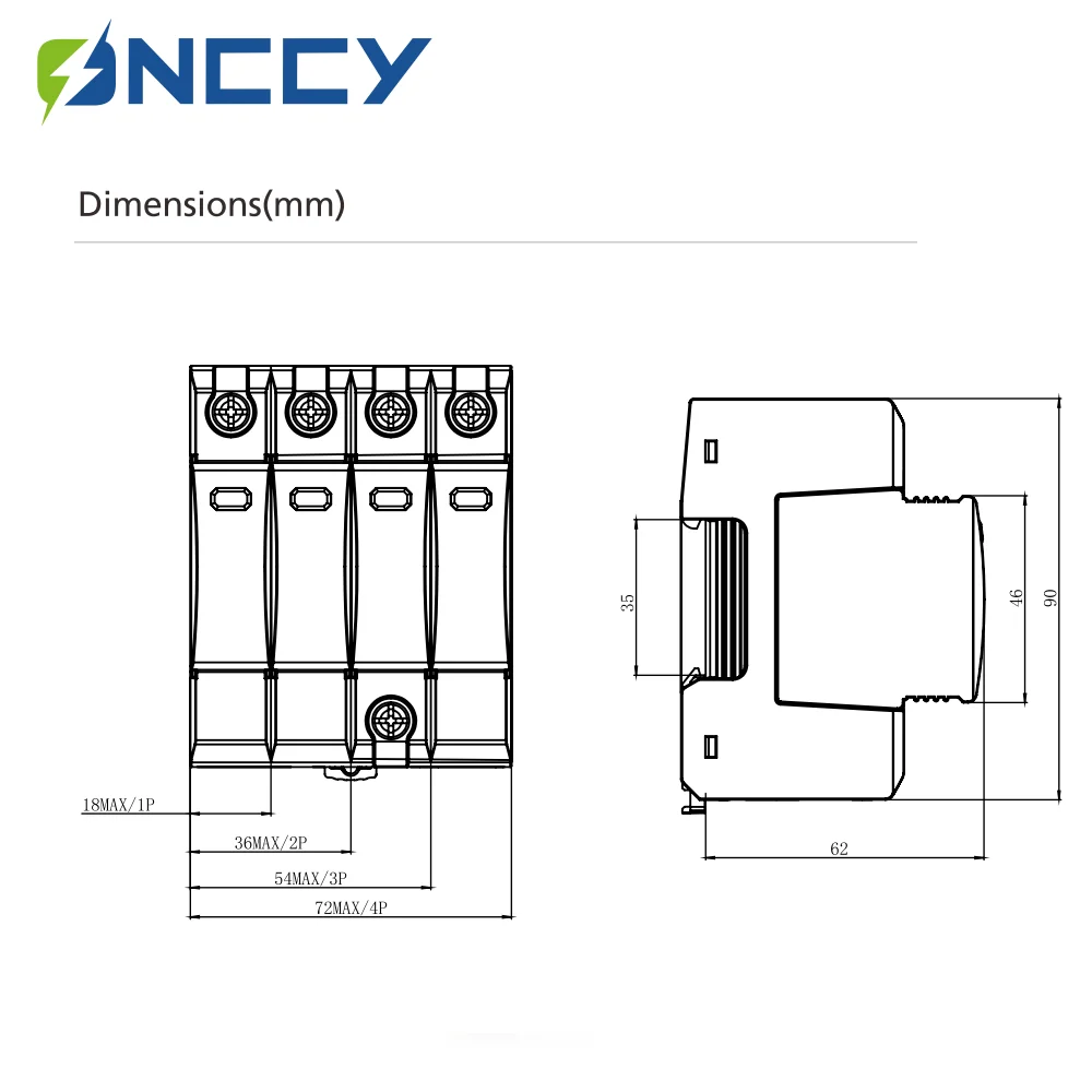 ONCCY House Surge Protective Device, Whole Home Surge Protector, House SPD Arrester 2P 4P AC 220V 230V 275V 35mm Din Rail 40kA