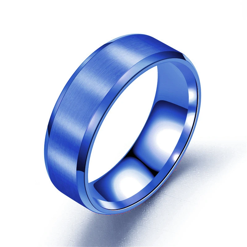 Elegant Brushed Stainless Steel Couples Wedding Band – Available in 4 Classic Colors