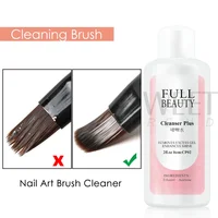 Clean Nail Degreaser Liquid Set Remove Excess Polish Gel Layer Slip Solution Acrylic Extension With UV Brush Crystal Cup Tools 2