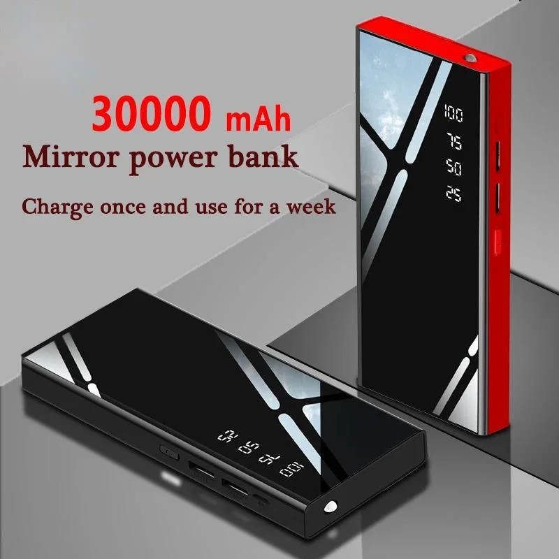 Per Xiaomi Super Fast Charging Power Bank 30000Mah Power Bank Esterno 20000Mah Power Bank Portatile A Specchio Sottile Spedizione Gratuita