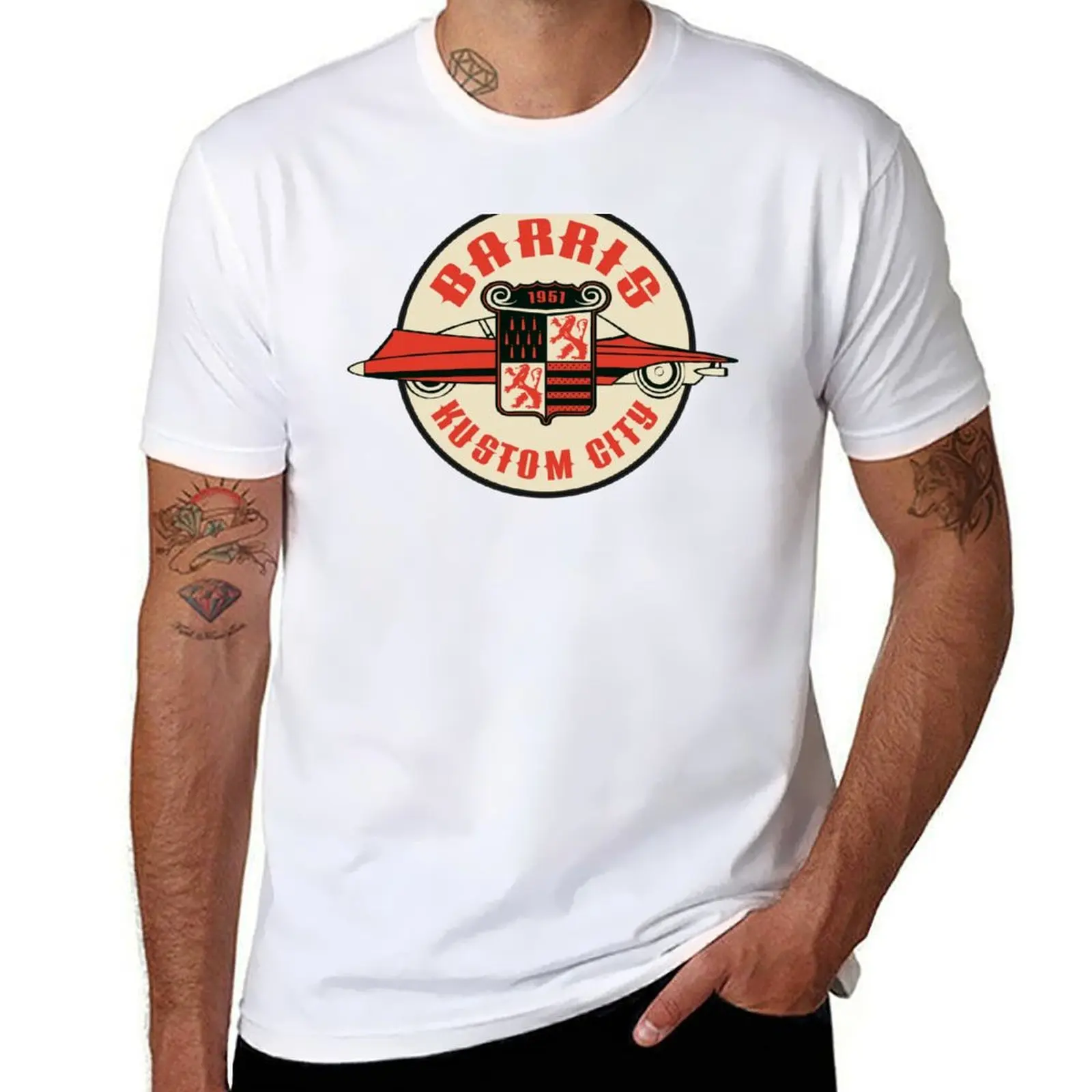 Barris Kustom City Logo T-Shirt Vestiti Estetici Top Fruit Of The Loom Magliette Da Uomo