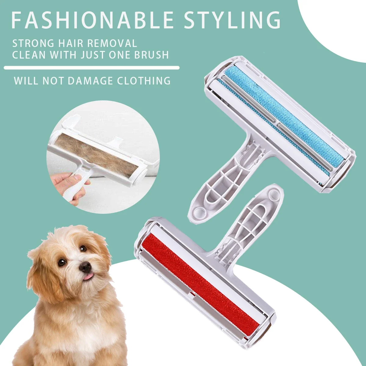 Pet Hair Remover Roller Dog & Cat Fur Remover Self-Cleaning Base Efficient Animal Hair Removal Tool For Furni