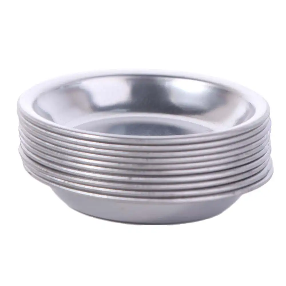 10pcs 스테인레스 스틸 페인팅 컬러 볼 재사용 가능한 미니 페인트 컬러 믹싱 컵 드로잉 타블렛 팔레트 플레이트 푸어 마우스 팔레트