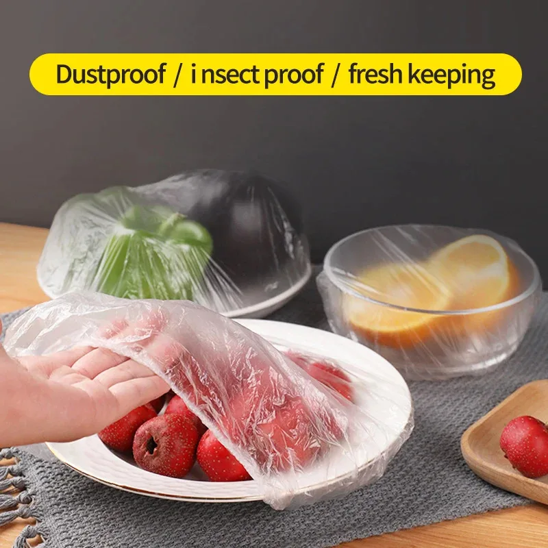 50/100/200/300Pcs Disposable Cling Film Cover Kitchen Fruit Plastic Fresh-Keeping For Food Bread Storage And Outdoor Picnics 2