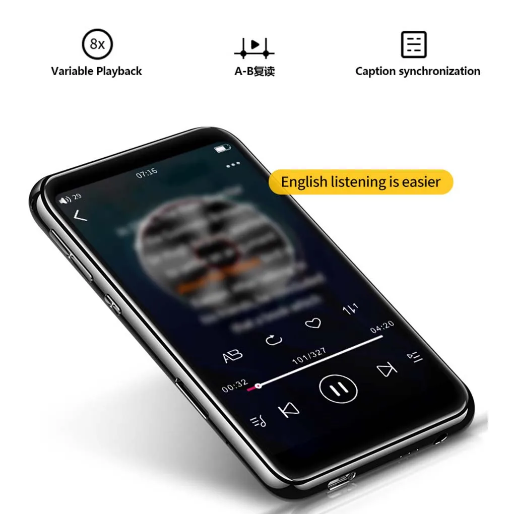 

Bluetooth-compatible 5.0 MP5 Player Multifunctional Dictionary Book Reader Rechargeable Music Players Birthday Gift 8G