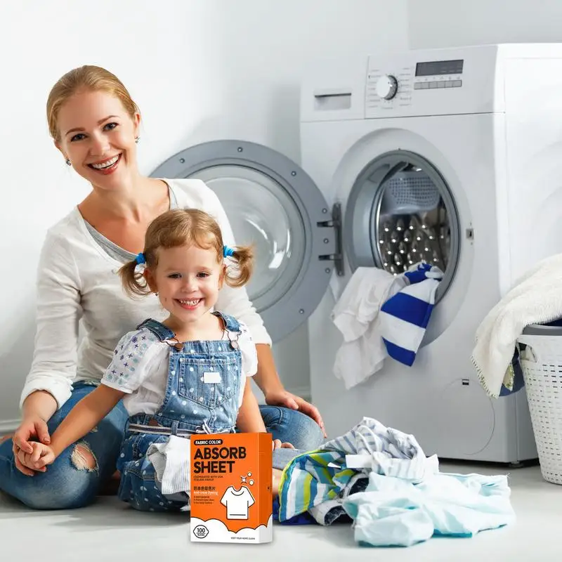 100pcs Laundry Paper Sheets Washing Machine Color Absorption Sheet Laundry Tablets Paper Anti-Staining Clothes Sheets laundry tablets laundry sheets laundry color catcher sheets