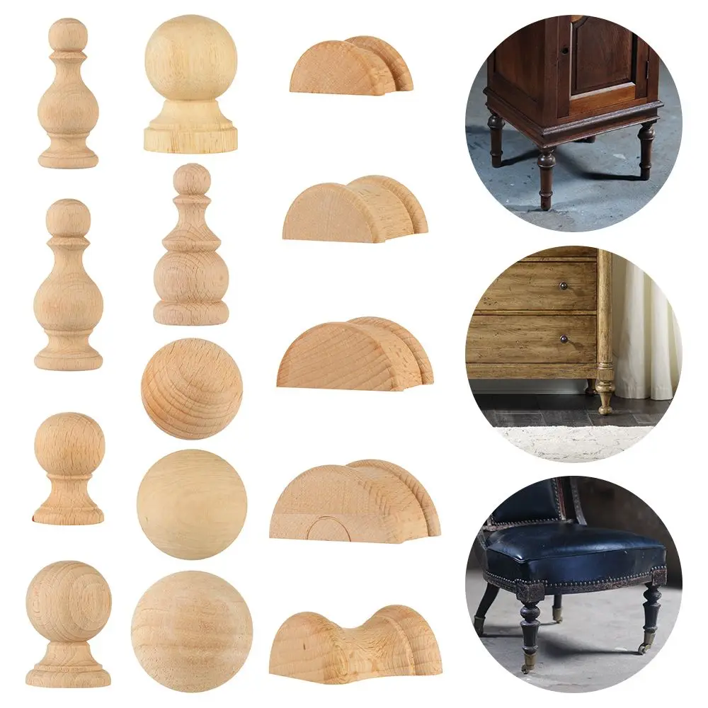 Hohe Qualität Dekoration Handwerk Solide Zubehör Vintage Holz Geschnitzten Schrank Sitz Füße Wohnkultur Möbel Fuß Beine – Detail 1