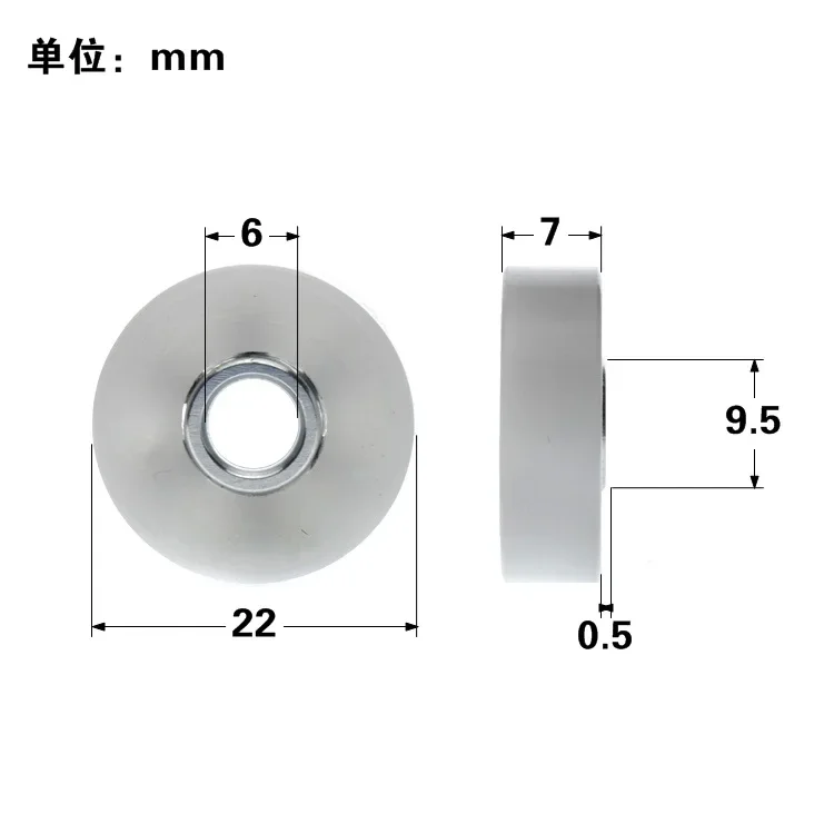 1pc TOK Japan POM plastic bearing flat pulley M6 threaded screw DR-B roller DR22 showcase DR-19 drawer guide wheel