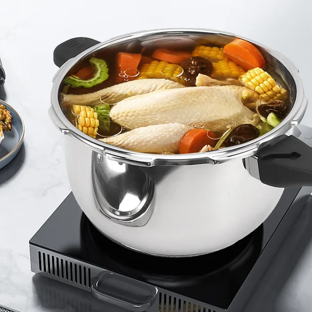 Pressure Cooker Stainless Steel Explosion Proof Multifunctional with Safety Valve 80KPA Security Handle Pressure Cooking Pot 4