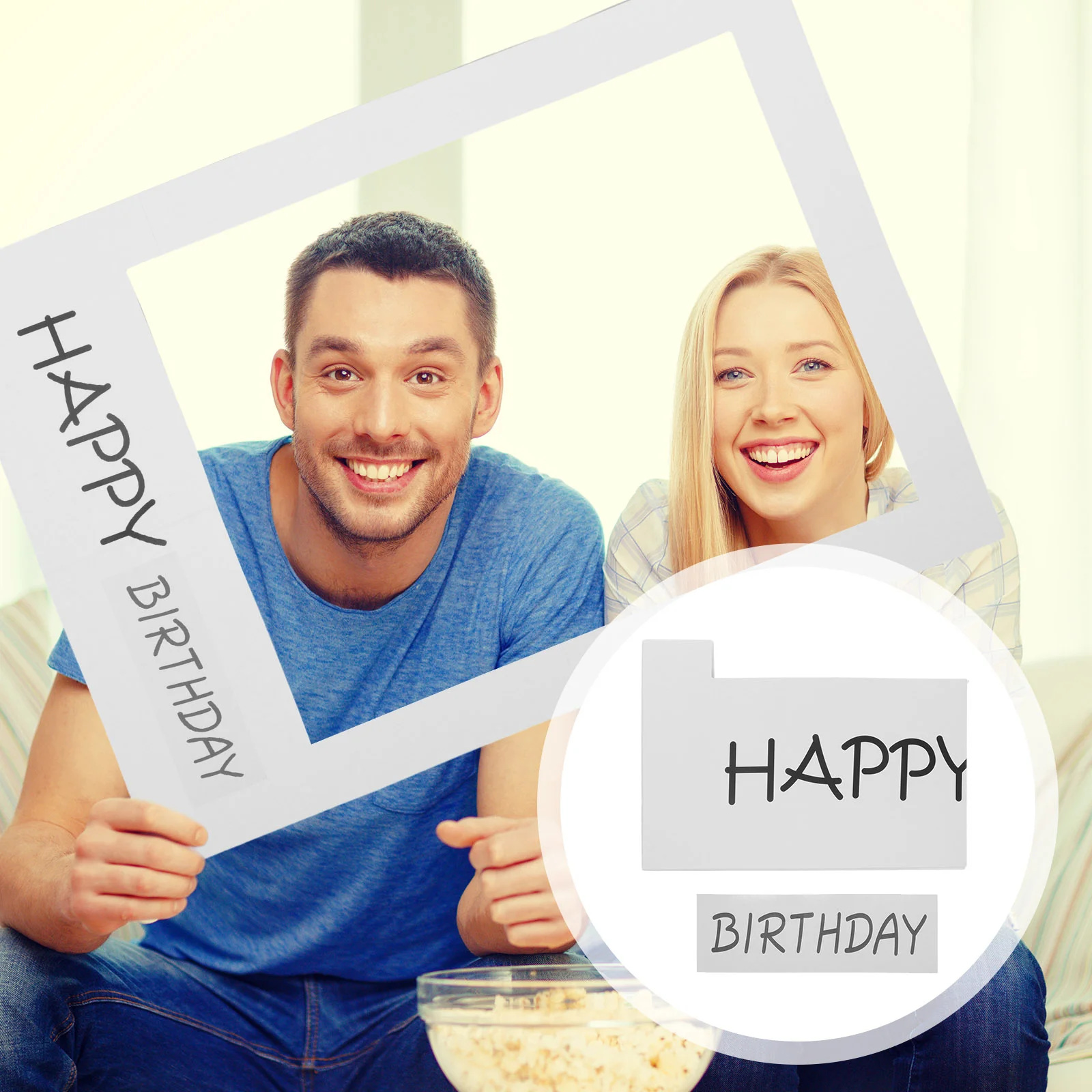 

Happy Birthday Photo Frame Paper Pictures Birthday Anniversary Cutouts Booth Props DIY Party Supplies Decoration Favors