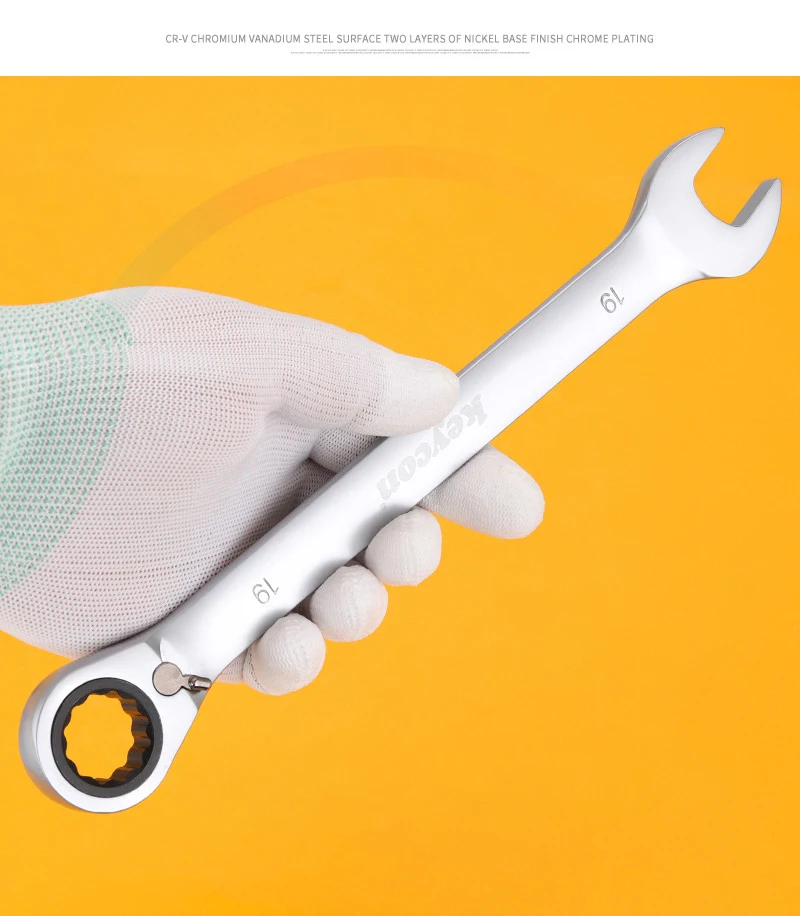 Ratschenschlüssel 8–19 mm Schnell-Ratschenschlüssel Kombination Auto Reparatur Handwerkzeug Schraubenschlüssel Kit – Detail 9