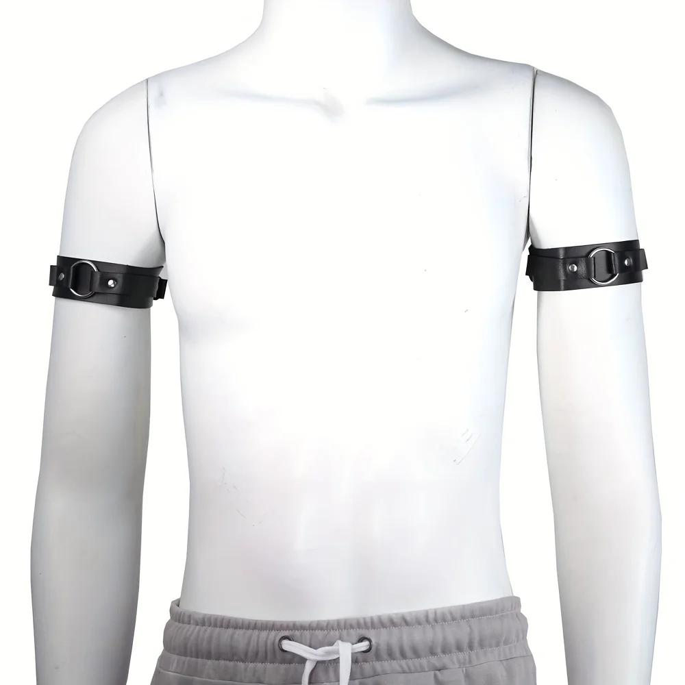 Mens Bodywear Leather Chest Harness Armband