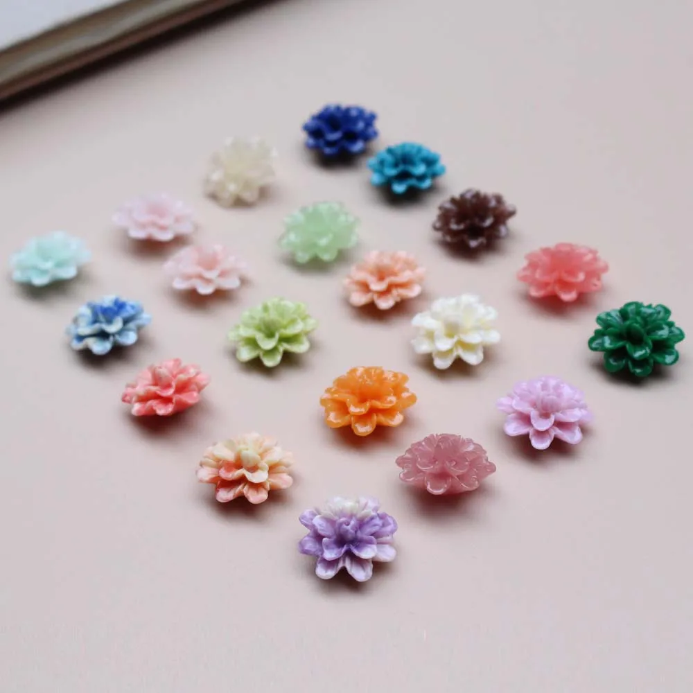 10Pcs 17mm 멀티 컬러 인공 산호 꽃 해바라기 비즈 보석 팔찌 목걸이 귀걸이에 대 한 느슨한 구슬 DIY 만들기