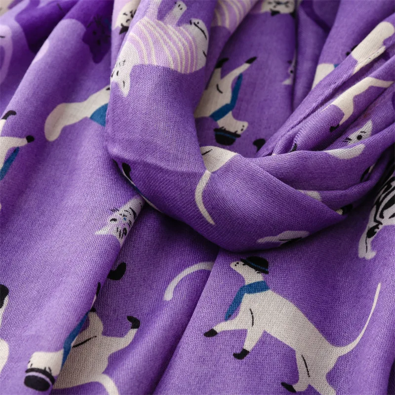 Schöne Cartoon Katze Muster Fransen Viskose Schal Schal Dame Mädchen hochwertige Wrap Pashmina gestohlen Bufandas muslimischen Hijab 180*90cm – Detail 10
