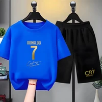 T-shirt à manches courtes + short noir pour enfants, ensemble de sport pour garçons et filles de 3 à 12 ans, joueur de football No. 7 Summe cool Clothing 2