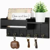 Decorative Key Rack and Mail Organizer with 6 Key Hooks Rustic Wood Key Holder Wall Mounted with Shelf for Living Room Enterway 1