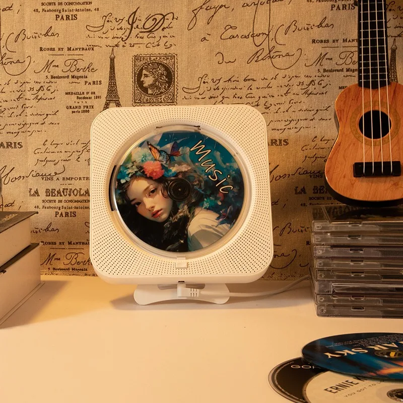 TingYue Wall-Mounted CD Player Black Album Bluetooth Portable Home Retro Vinyl Record Player Korean Style DVD VCD