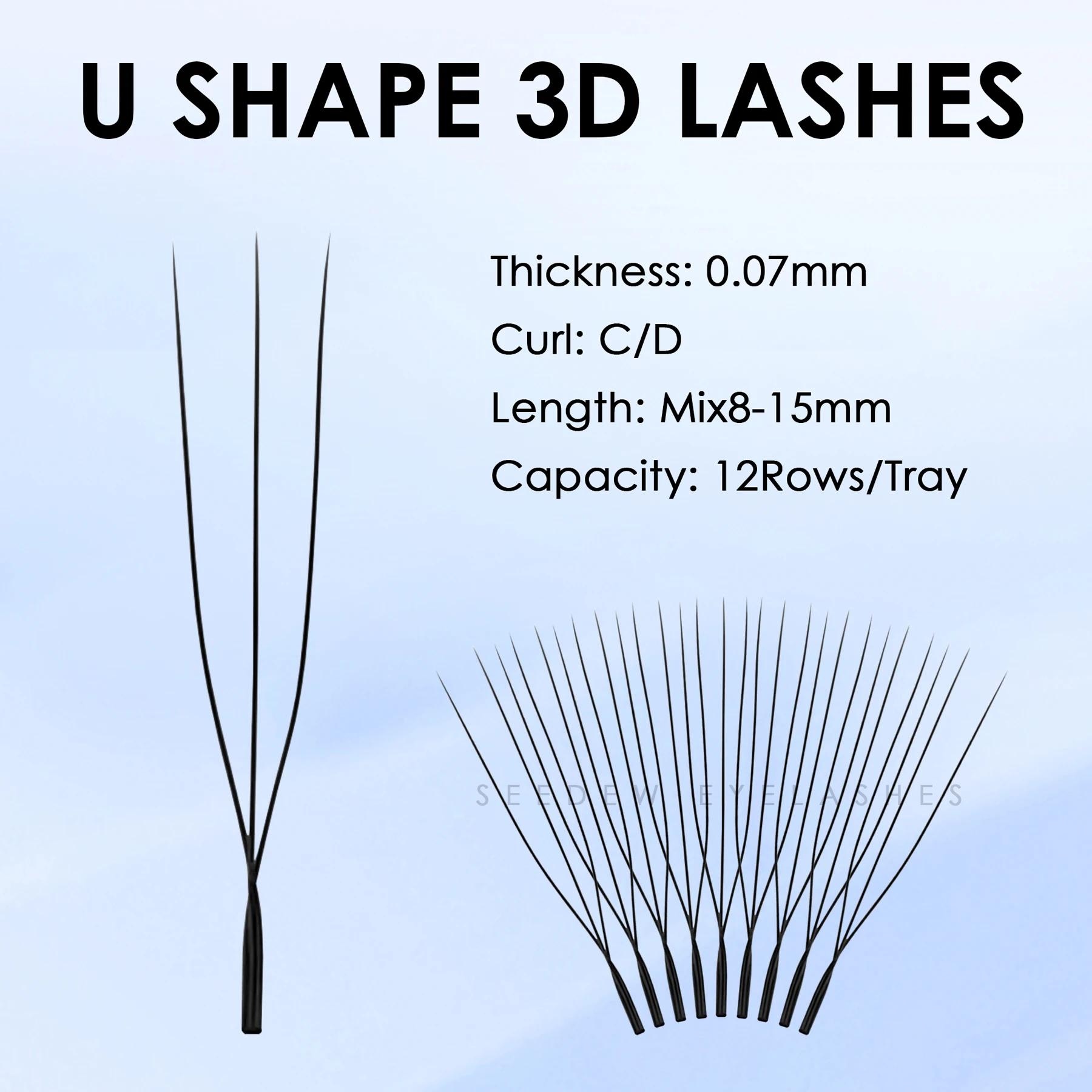 SEEDEW U-förmige 4D 5D Wimpernverlängerung Premium Soft Premade Fan U Lashes Beauty Makeup