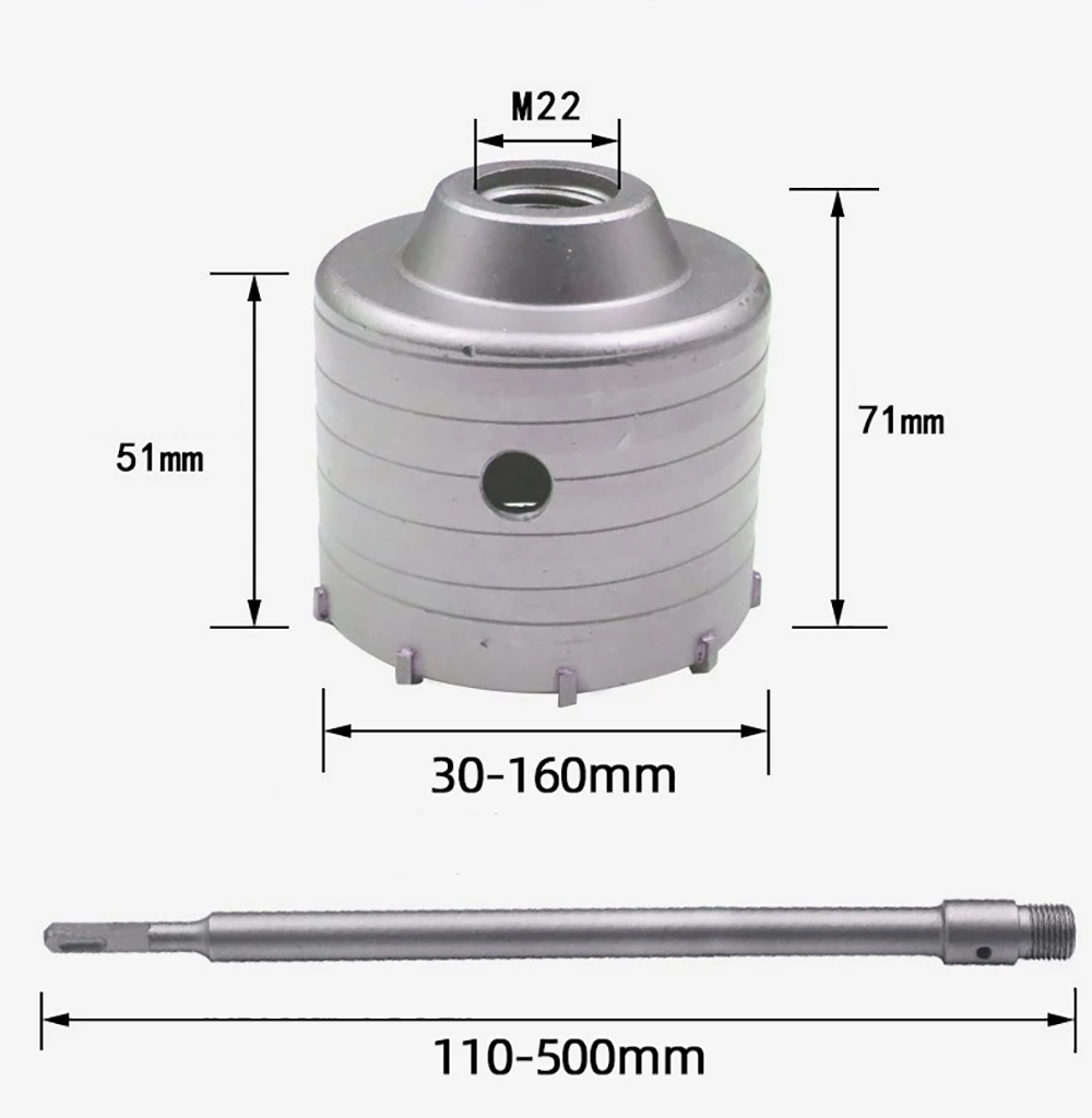 SDS Plus Electric Hammer Wall Hollow Stone Concrete Alloy Perforated Air Conditioner Installation Drilling 30mm-160mm installation hammer rotary hammer drill bits