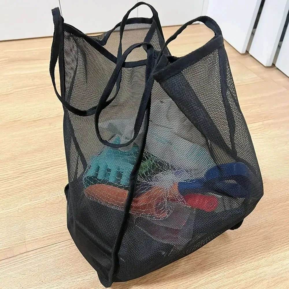 Breathable Mesh Tote Bag with Reinforced Handles - Large Reusable Bag for Beach, Shopping, Travel, and Gym