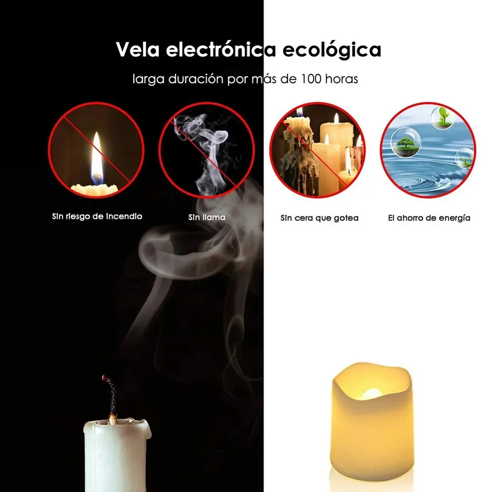 Bougies LED Abrief - Lot De 24, Effet Flamme Réaliste, Parfaites Pour Vos Décorations D'ambiance