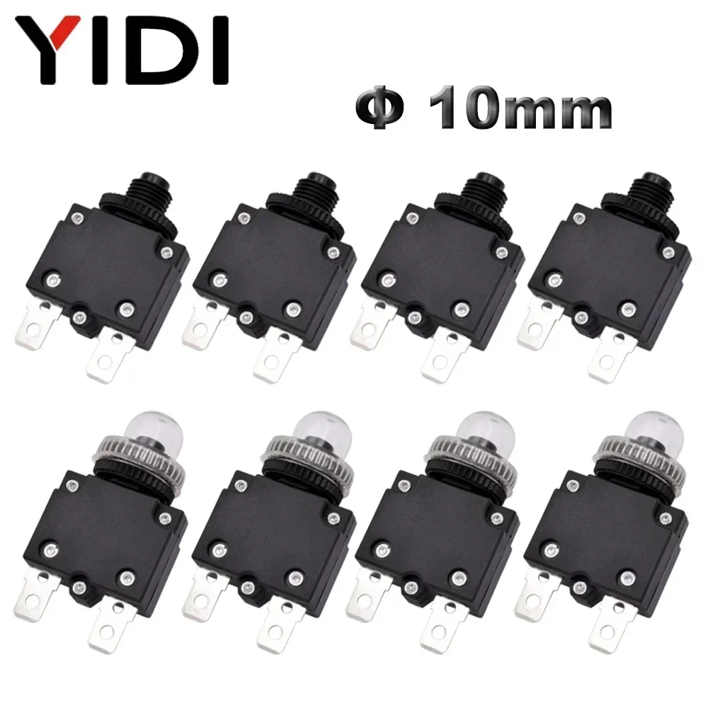 Yidi Mr1 Disjuntor Protetor de Sobrecarga Atual Interruptor Térmico Botão com Tampa 3a 4a 5a 6a 7a 8a 10a 15a 20a 510 Pcs