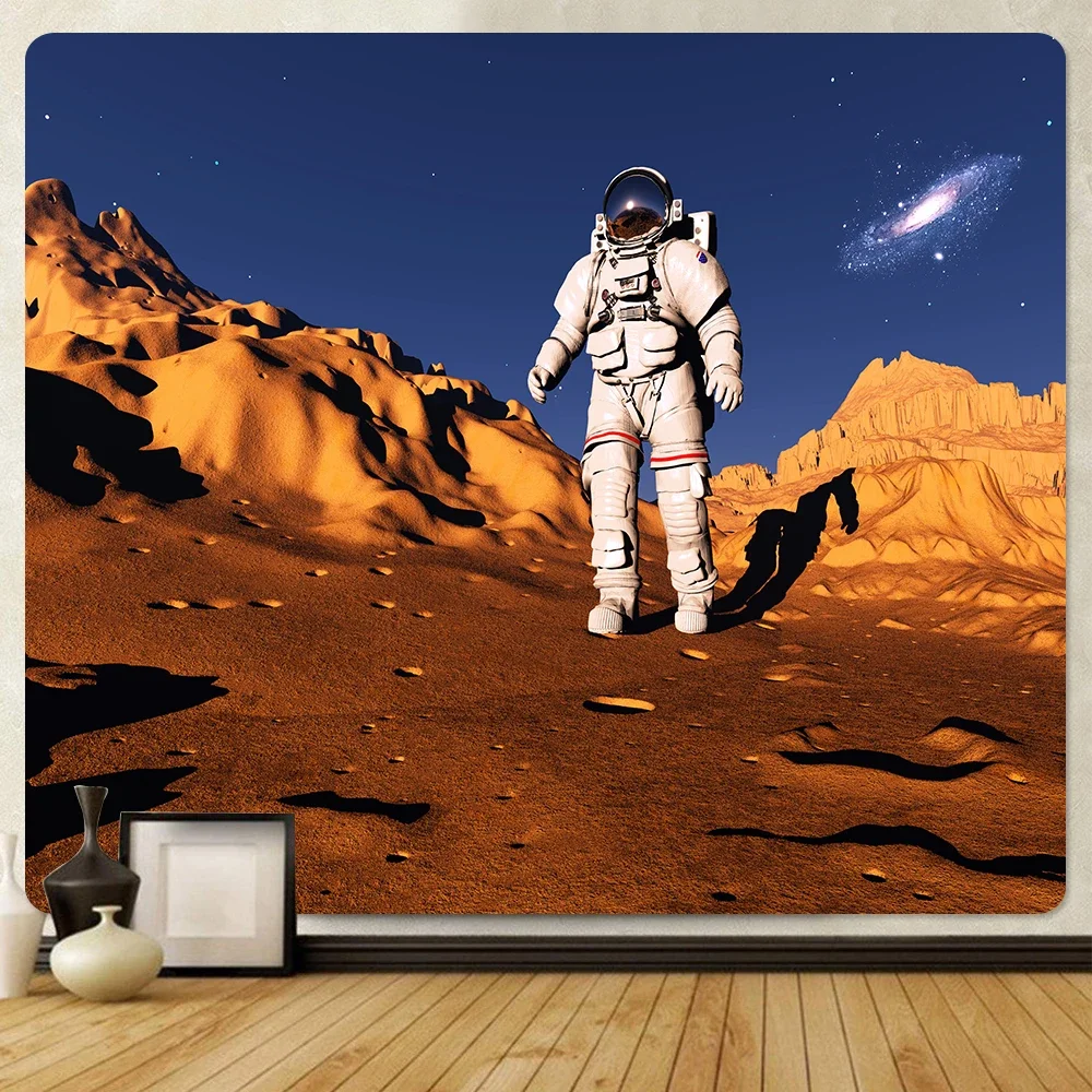 

Украшение для дома Space Warrior, художественный гобелен в стиле хиппи, настенная подвеска, психоделическая сцена, гобелен большого размера