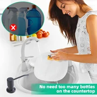 ที่จ่ายสบู่เหลวแบบปั๊มสำหรับอ่างล้างจาน ขวดสบู่เหลวสแตนเลส ติดตั้งบนอ่างล้างจาน แบบกดด้วยมือ 5