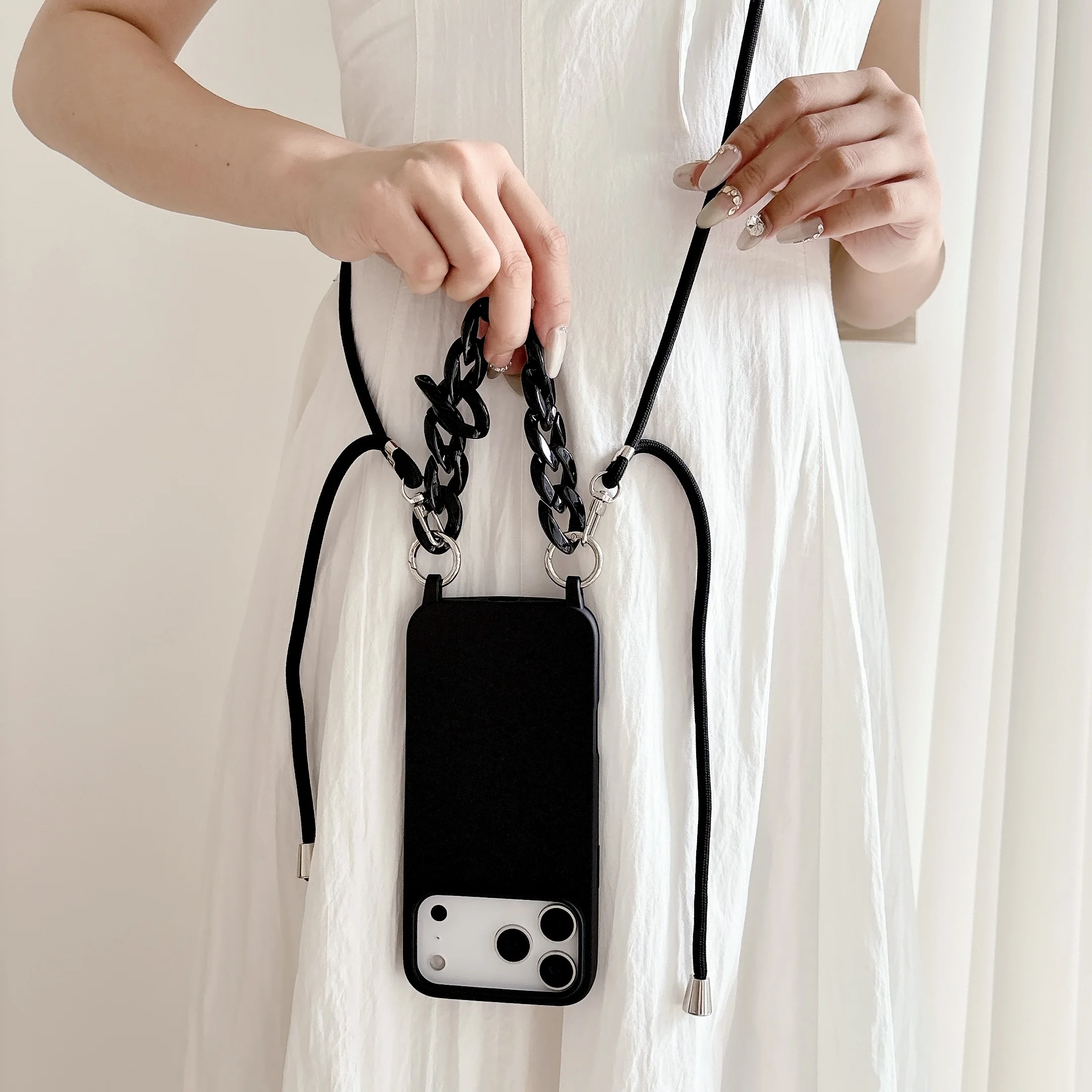 Lanyard Case with Adjustable Cord Strap - Soft Silicone Phone Cover
