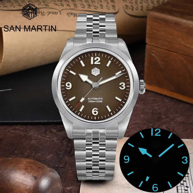 

San Martin Top Brand Dive Watch For Men Sapphire PT5000 Mechanical Automatic Machinery Watch New BGW-9 Luminous 100M Waterproof
