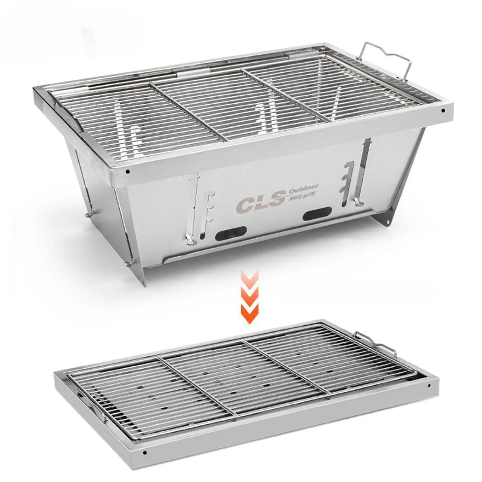 Barbecue Grill Adjustable Firepower Firepit Tabletop Stainless Steel Foldable Grill for Backpacking Yard Outside Garden Picnic Barbecue Grill Adjustable Firepower Firepit Tabletop Stainless Steel Foldable Grill for Backpacking Yard Outside Garden Picnic