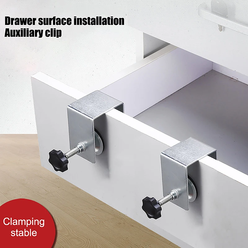 2Pcs Woodworking Jig Cabinet Tool Steel Drawer Panel Clips Home Furniture Accessories Front Installation Clamps Hand Tool