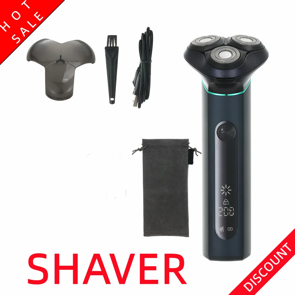 

Men's electric shaver shaving beard machine men's razor rechargeable beard trimmer new three-blade razor washable