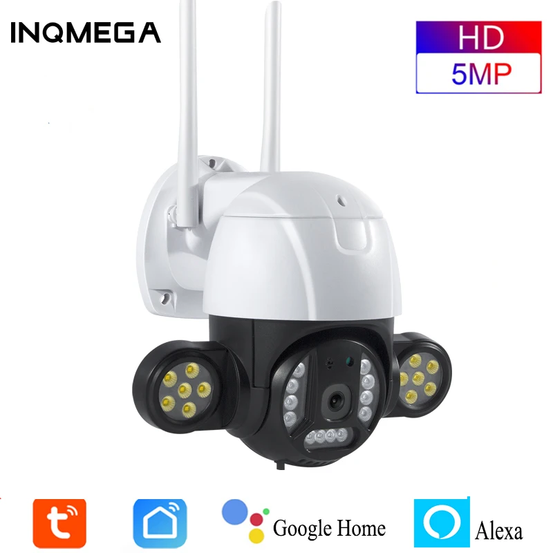 INQMEGA 5 Мп Tuya PTZ камера Smart Life IP WiFi безопасности Bullet CCTV видеонаблюдения с Google Alexa |