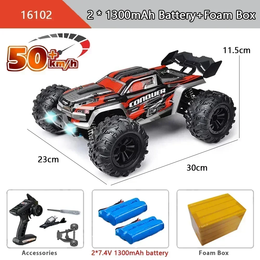 16102 1:16 50KM/H 4WD RC Car With LED Light Remote Control