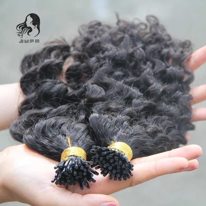 Hot SellI Tip Hair Extensions Original Natural Hair For Capsule Extension 18-30inch Multicolor Real Human Fusion Curly Wave