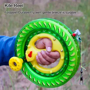 Kite Reel Winder Fire Wheel String Flying Handle Tool Twisted String Line Outdoor Round Blue Grip For Fying Kites 150-500M 1