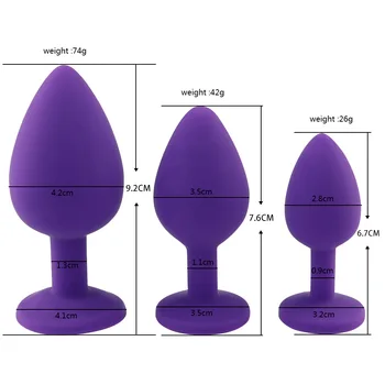 3 Size Silicone Butt Plug Anal Plug Unisex Sex Stopper Adult Toys for Men/Women Anal Trainer for Couples Dildo for Anal Prostate 4