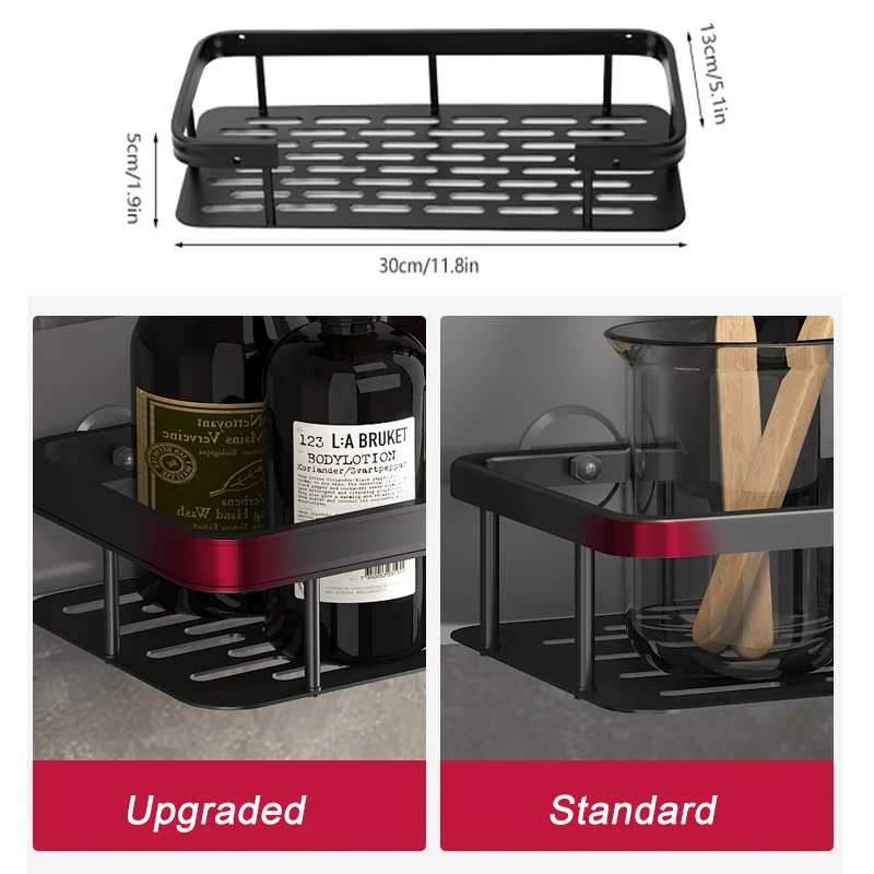 Bathroom Shelf No Drilling Sticker Wall Mounted Rack Hanger Space Aluminum Makeup Organizer Storage Square Basket Bath Shelves storage rack bathroom shelf bathroom shelf rack bathroom storage rack wall shelf organizer wall shelf