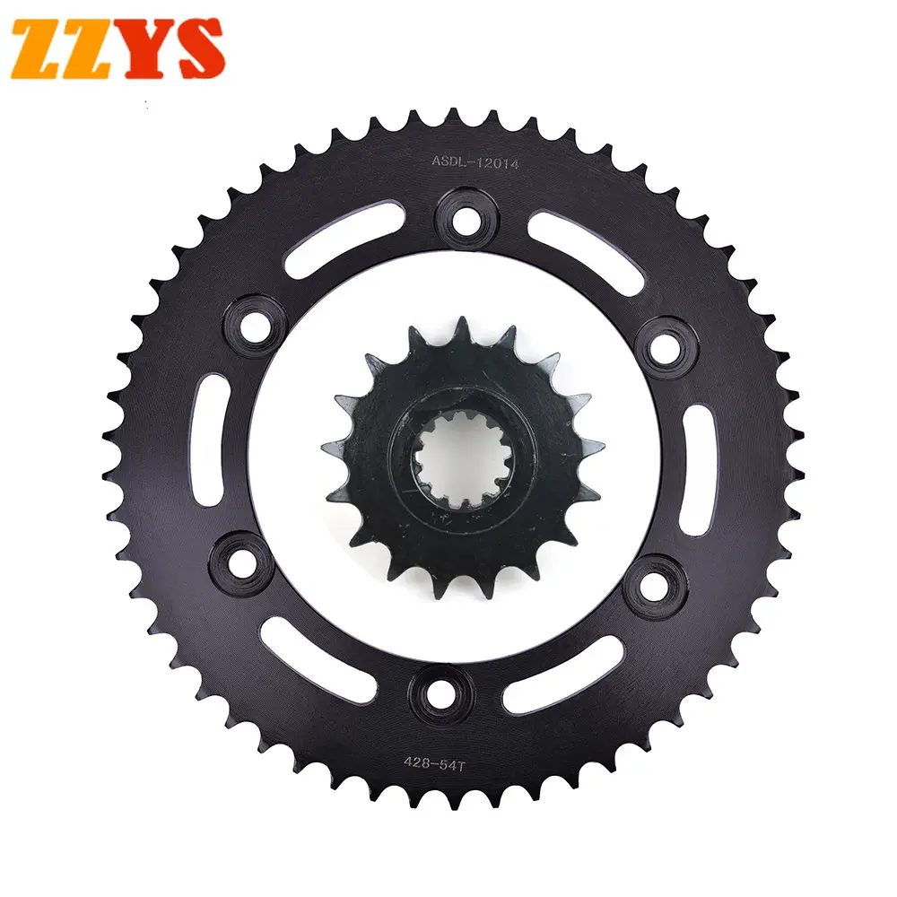 

428 17T 54T Tooth Front Rear Sprocket Wheel Cam Gear For Honda CBR250 CBR250R 1988-89 VT250F VT250 FL Spada 1989-1990 VT CBR 250