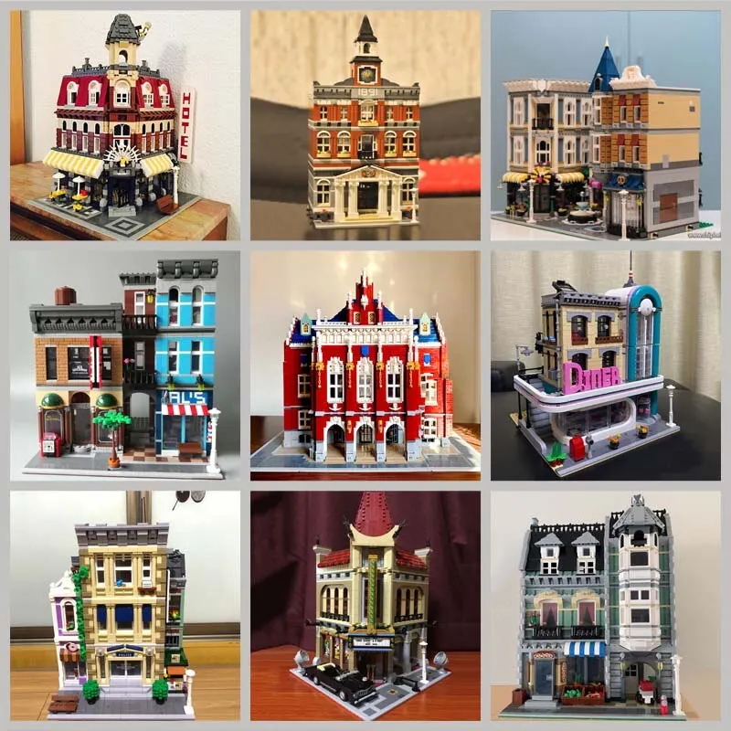 Creatoring Expert Pet Book Shop Town Hall Downtown Diner Model Modular Building Blocks Brick Bank Cafe Corner Toys Parisian | Игрушки и