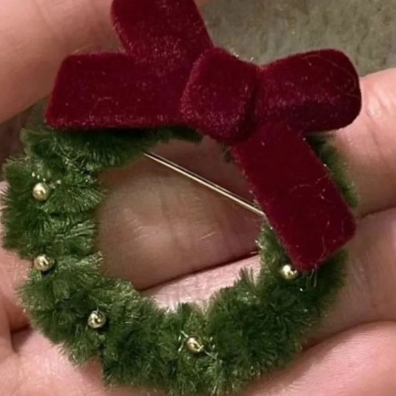 Christmas Limited Edition Atmosphere Bow Brooch Small Fragrance Type Autumn and Winter Item Girl Clothing Accessories Brooch