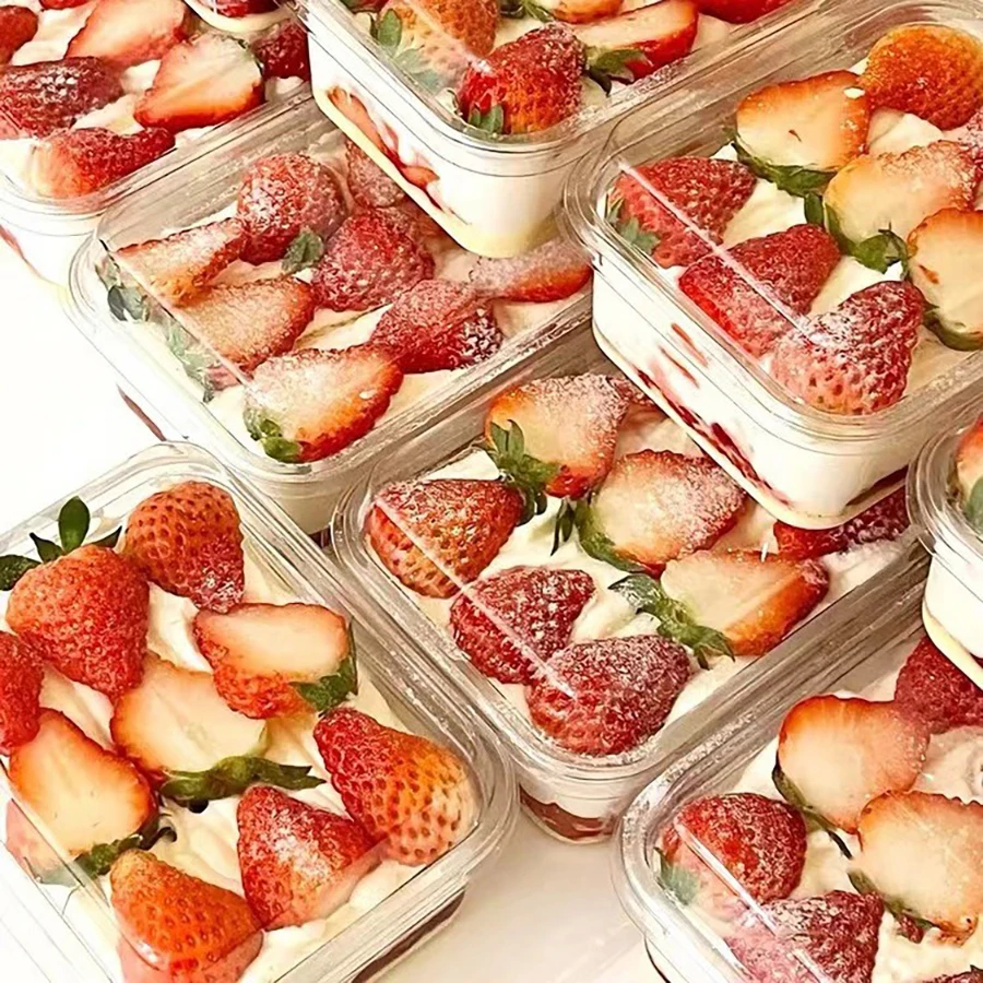Clear Rectangle Cake Boxes with Lids 4