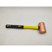 Solid cylindrical hammer, pure copper round drum hammer, round head octagonal hammer, red copper rubber/wood handle mold 1