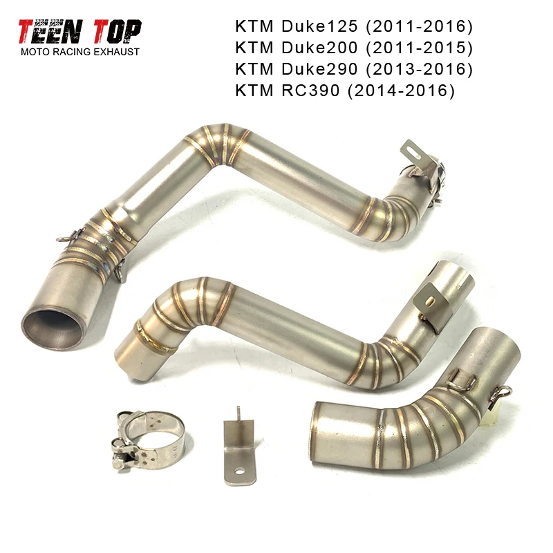 51mm Steel Motorcycle Exhaust Middle Link Pipe For KTM Duke125 2011-2016 Duke200 11-15 Duke290 13-16 Escape Moto RC390 14-16